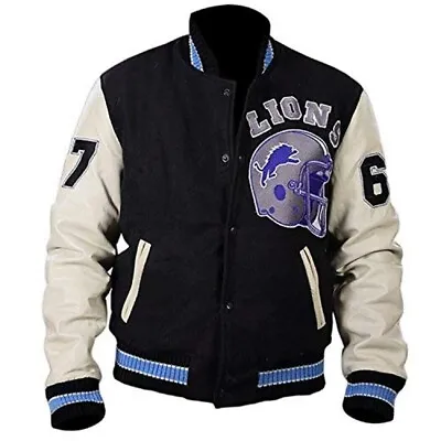 Buy Mens Axel Foley Beverly Hills Cop Jacket Vintage Detroit Lions Letterman Jacket • 87.33£