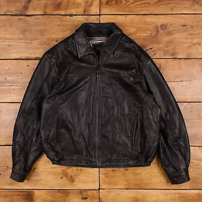 Buy Vintage Wilsons Suede & Leather Leather Jacket L 90s Bomber Lined Black Zip • 59.99£