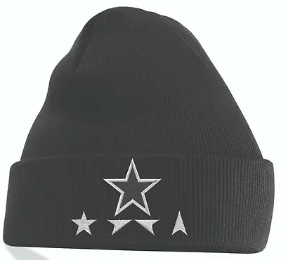 Buy David Bowie BlackStar Inspired Embroidered Turn Up Bean Hat Ziggy Gift  • 8.99£