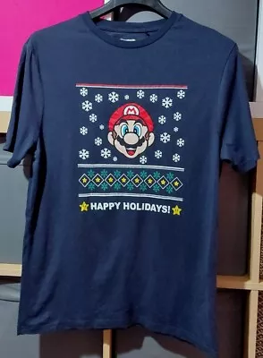 Buy Super Mario Christmas T-Shirt Top * Happy Holidays * Medium * George • 4£