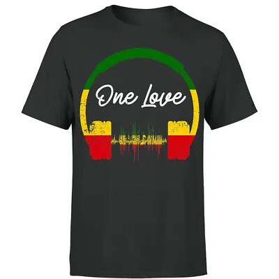 Buy One Love Rasta Reggae Music Headphones Jamaican Pride Men Women T-Shirt #P1#Or#A • 9.99£
