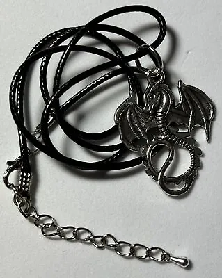 Buy Dragon Necklace NEW GIFT Black Waxed Cord Jewellery Mythical Mystic GOT Mother • 3.99£
