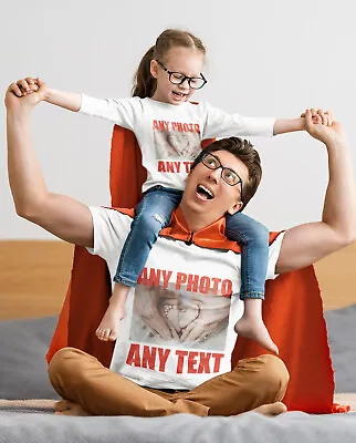 Buy Unisex Men's Women's Kid's T-Shirt Design Personalised Your Photo & Text  • 9.99£