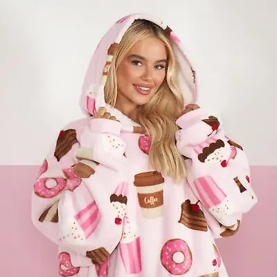 Buy Donut Hoodie Blanket Soft Throw Oversized Warm Sweatshirt Large Sherpa Jumper • 13.49£
