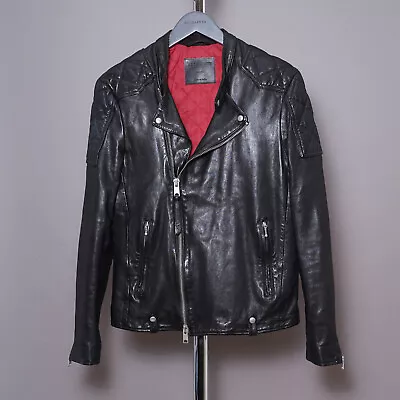 Buy ALL SAINTS MARLEY Leather Jacket SMALL Mens Black Celebrity Biker Rock Bomber S • 249.99£