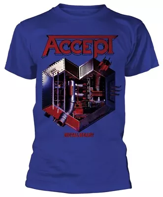 Buy Accept Metal Heart Blue T-Shirt OFFICIAL • 17.99£