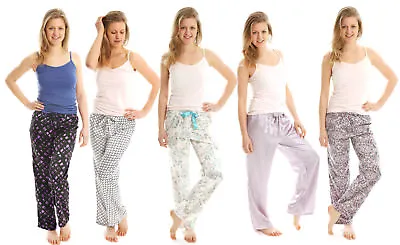 Buy Ladies Pyjama Elasticated Satin Bottoms Loungewear Womens PJ'S Pants Nightwear • 7.99£
