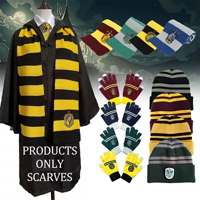 Buy Harry Potter Beanie Hat Scarf Gloves Gryffindor Slytherin Ravenclaw Hufflepuff  • 7.99£