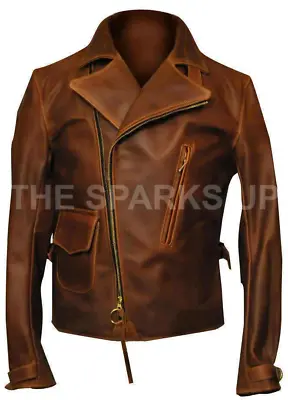 Buy Captain America The First Avengers Distressed Brown Biker Real Leather Jacket • 99.99£