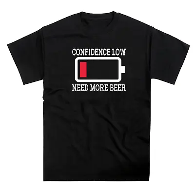 Buy Confidence Low Need More Beer Battery T-Shirt • 12.95£