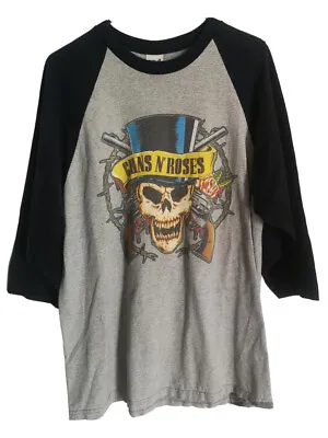 Buy Vintage Guns N Roses Get In The Ring Tour 1991-1992 Skull Raglan T Shirt L • 68.94£