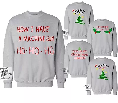Buy Christmas Jumper Now I Have A Machine Gun Hoho Present Die Unisex Gry Sweatshirt • 21.99£