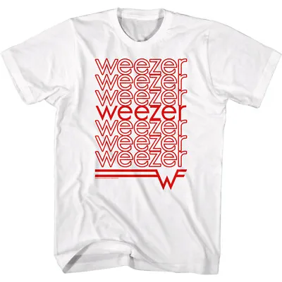 Buy Weezer Red Repeat Band Name Logo W Men's T Shirt Rock Music Merch • 40.90£