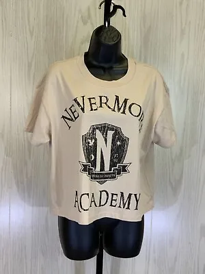 Buy Wednesday Nevermore Academy Crop Tee, Women's Size XL, Beige NEW MSRP $19.95 • 15.15£