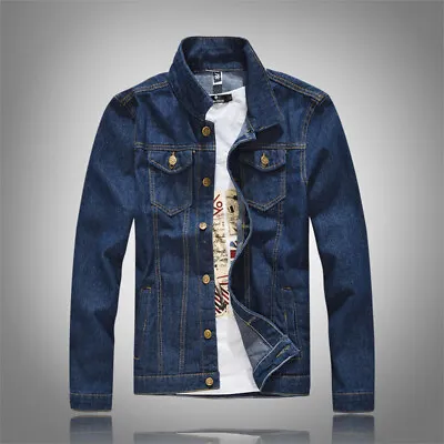 Buy Hot Men's Denim Jackets Fashion Jean Jacket Outwear Coat Slim Short • 37.74£