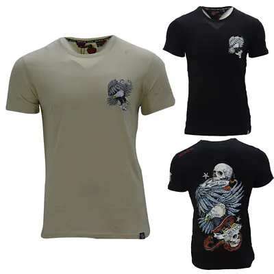 Buy BRAVE SOUL Mens T Shirts Short Sleeve Cotton Top Regular Fit Printed Tee S-XXL • 8.99£
