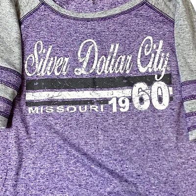 Buy Coconut Creek T Shirt Silver Dollar City Graphic Print Purple Gray Womens XL • 10.39£