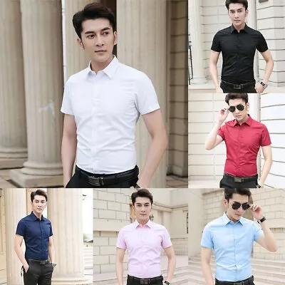Buy Men's Slim Fit Shirts Long Sleeves Button Shirts For Business Or Casual Wear • 14.93£