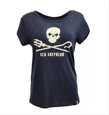Buy HoodLamb Women's Black Sea Shepherd Hemp T-Shirt 420 NWT • 29.54£