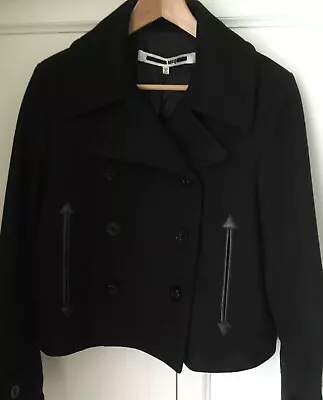 Buy Alexander McQueen Dark Navy Pea Coat Jacket Italian 38, Small, UK 10 • 35£