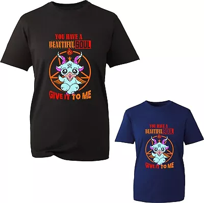 Buy You Have A Beautiful Soul Give It To Me T-Shirt Satan Goat Halloween Horror Top • 11.99£
