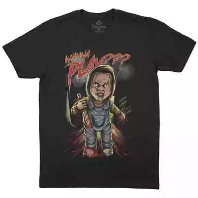 Buy Wanna Play Mens T-Shirt Horror Friends Funny Joke Killer Knife Blood P641 • 11.99£