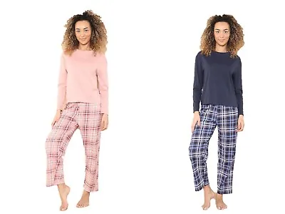 Buy Ladies Ex M&S Cotton Pyjama Set Womens Lounge PJ Nightwear Long Sleeve Plus Size • 14.99£