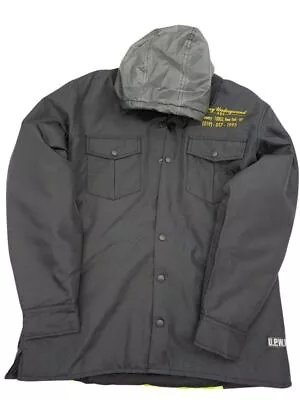 Buy U.P.W.W. Men's Dark Grey & Neon Long Sleeved Hooded Jacket - Size M • 51.71£