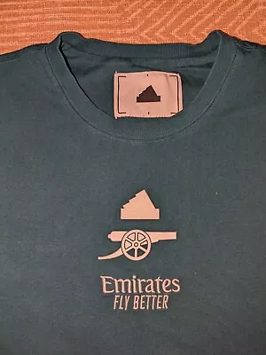 Buy Arsenal Adidas L / XL Player Issue Travel Tshirt 23/24 Green Lifestyler Kit Room • 109.95£