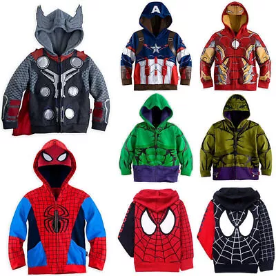 Buy Kids Boys Spiderman Hero Hooded Sweatshirt Hoodie Jacket Coat Clothes Outfit Set • 10.59£
