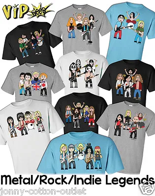 Buy VIPwees Mens T-Shirt ORGANIC Cotton Rock Metal Inspired Caricature Choose Design • 10.49£