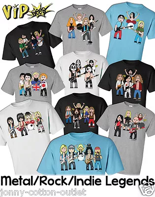 Buy VIPwees Mens T-Shirt Quality Cotton Rock Metal Inspired Caricature Choose Design • 13.99£
