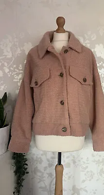 Buy Zara Pink Teddy Borg Jacket Size S 💖 #6 • 12.49£