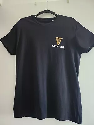 Buy GUINNESS Black T-shirt With Print On Back SIZE M • 7.50£