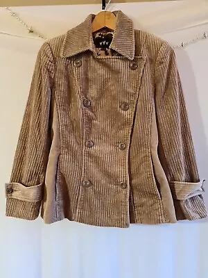 Buy Per Una Size 10 Ladies Corduroy Jacket Button Fastening Collared Brown • 10.50£