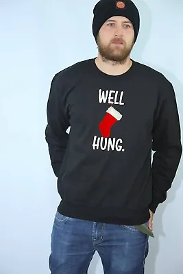 Buy Christmas Jumper Well Hung Funny Gift Pullover Fleece Sweatshirt Xmas Top Unisex • 17.99£