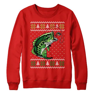 Buy Fishing Christmas Sweater Sweatshirt Motorcycle Him Fisherman Fair Isle Boys • 19.99£