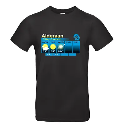 Buy Alderaan Weather Forecast Tee Mens TV Film Crew Neck Short Sleeve T-Shirt Top • 14.95£