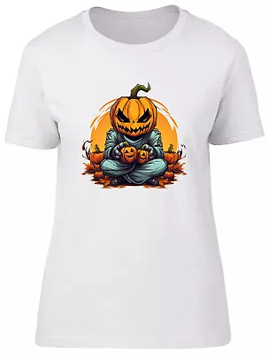 Buy Pumpkin Yogo Womens T-Shirt Halloween Spirits Of The Dead Ladies Gift Tee • 8.99£