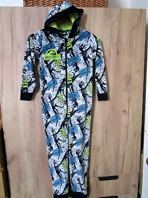 Buy Boy's TU JURASSIC WORLD Multi Supersoft Velvet Pyjama Playsuit Age 8-9 Years • 7.99£