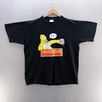 Buy Vintage The Simpsons T Shirt Medium Black Graphic Print Homer Moes 2001 Fox Mens • 17.99£