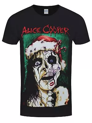 Buy Alice Cooper T-shirt Christmas Card Men's Black • 16.99£