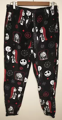 Buy Nightmare Before Christmas Pajama Pants Women's Medium 8/10 Black Velour • 3.81£
