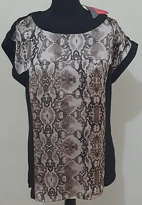 Buy South Womens Snakeskin Print Floaty Long T-shirt Top Size UK 12 BNWT  • 6£