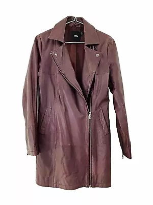 Buy ASOS Real Genuine Leather Biker Long Jacket Coat Dress Size 8  • 15.99£