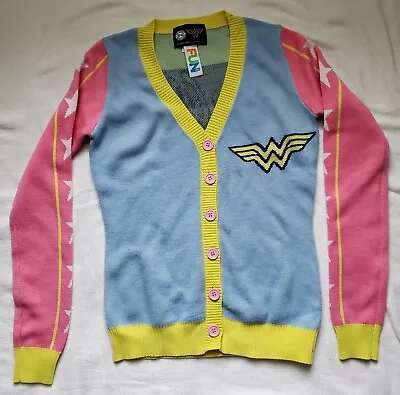 Buy NEW FUN DC Comics Wonder Woman Pastel Ugly Holiday Christmas Cardigan Sweater S • 33.14£