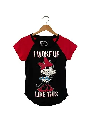 Buy Disney I Woke Up Like This Minnie Mouse Black Shirt Women’s SZ S Good Condition • 11.24£