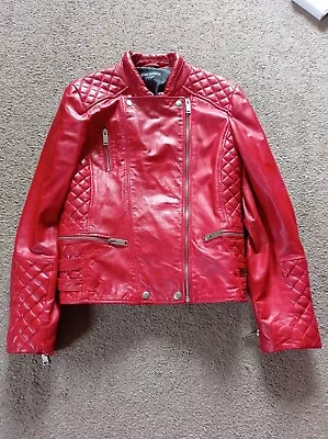 Buy James Lakeland Leather Jacket Red (Approx Size 8-10 - SEE DESC FOR MEASUREMENTS) • 40£