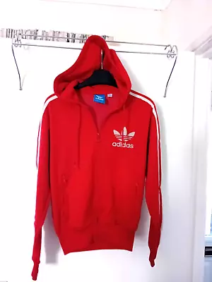 Buy Made By Adidas - Orange And White Zipped Hoodie Jacket - Size XS • 2.50£