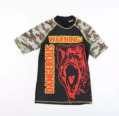 Buy Jurassic World Boys Black Polyester Basic T-Shirt Size 13 Years Mock Neck Zip -  • 5.75£